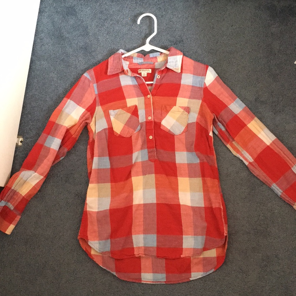 Merona half button-down plaid shirt